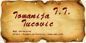 Tomanija Tucović vizit kartica